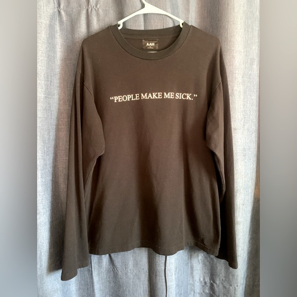 AAH “People Make Me Sick” Long Sleeve Shirt - Picture 2 of 5